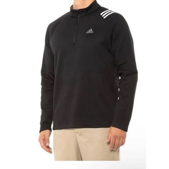adidas ADVF19R751 Men Sz L Golf Tech 1/2 Zip Black Pullover - Picture 1 of 8